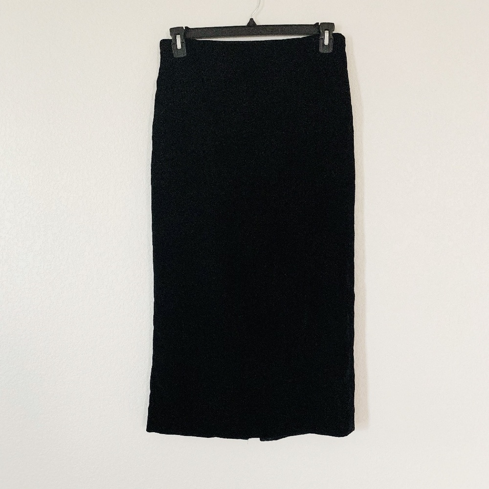 Rafaella Black Velvet Maxi Skirt